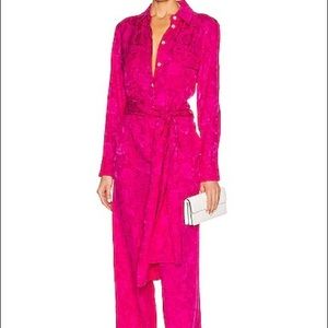 STAUD Belle Jumpsuit - Bright Pink. Size Small. Only worn once.